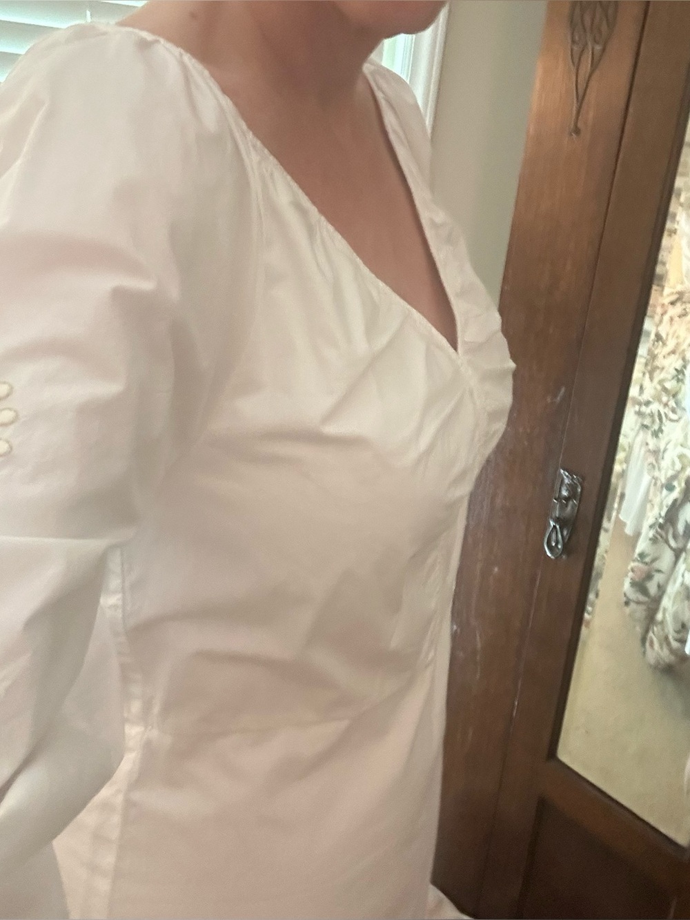 NWOT- Ann Taylor White Embroidered Puff-Sleeve Mini Dress Size 8 - Picture 13 of 14